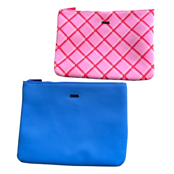 Triangl Swimwear Set of 2 Neoprene Swim Storage Bags Blue Pink One Size - Picture 1 of 9